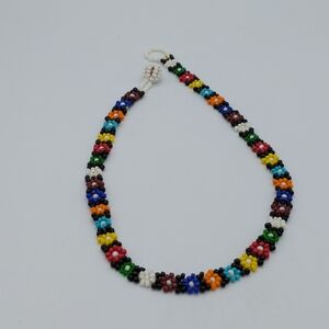 Handmade Multicolor Seed Bead Floral Necklace - Women Jewelry